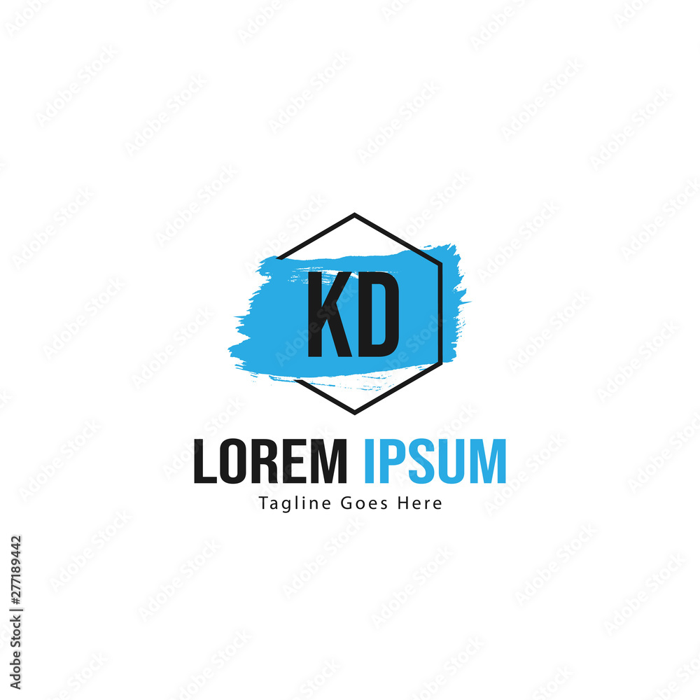 Initial KD logo template with modern frame. Minimalist KD letter logo vector illustration Initial KD logo template with modern frame. Minimalist KD letter logo vector illustration