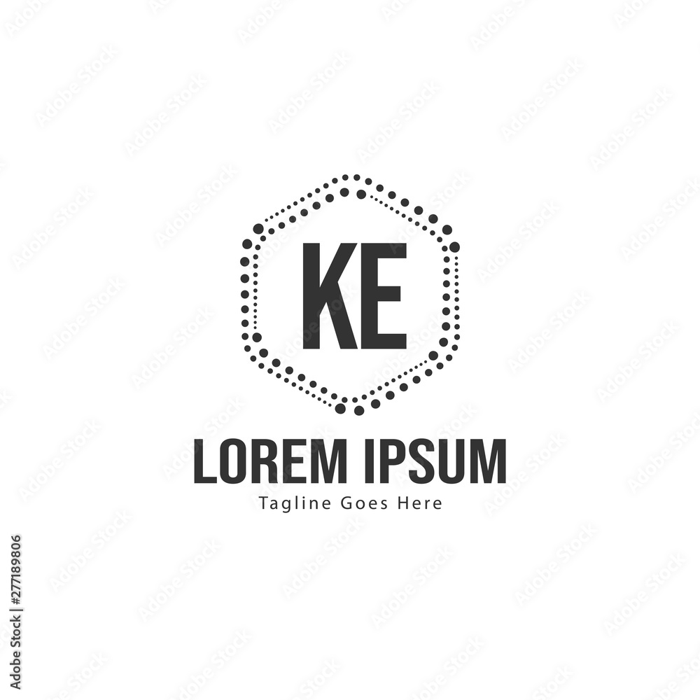 Initial KE logo template with modern frame. Minimalist KE letter logo vector illustration Initial KE logo template with modern frame. Minimalist KE letter logo vector illustration