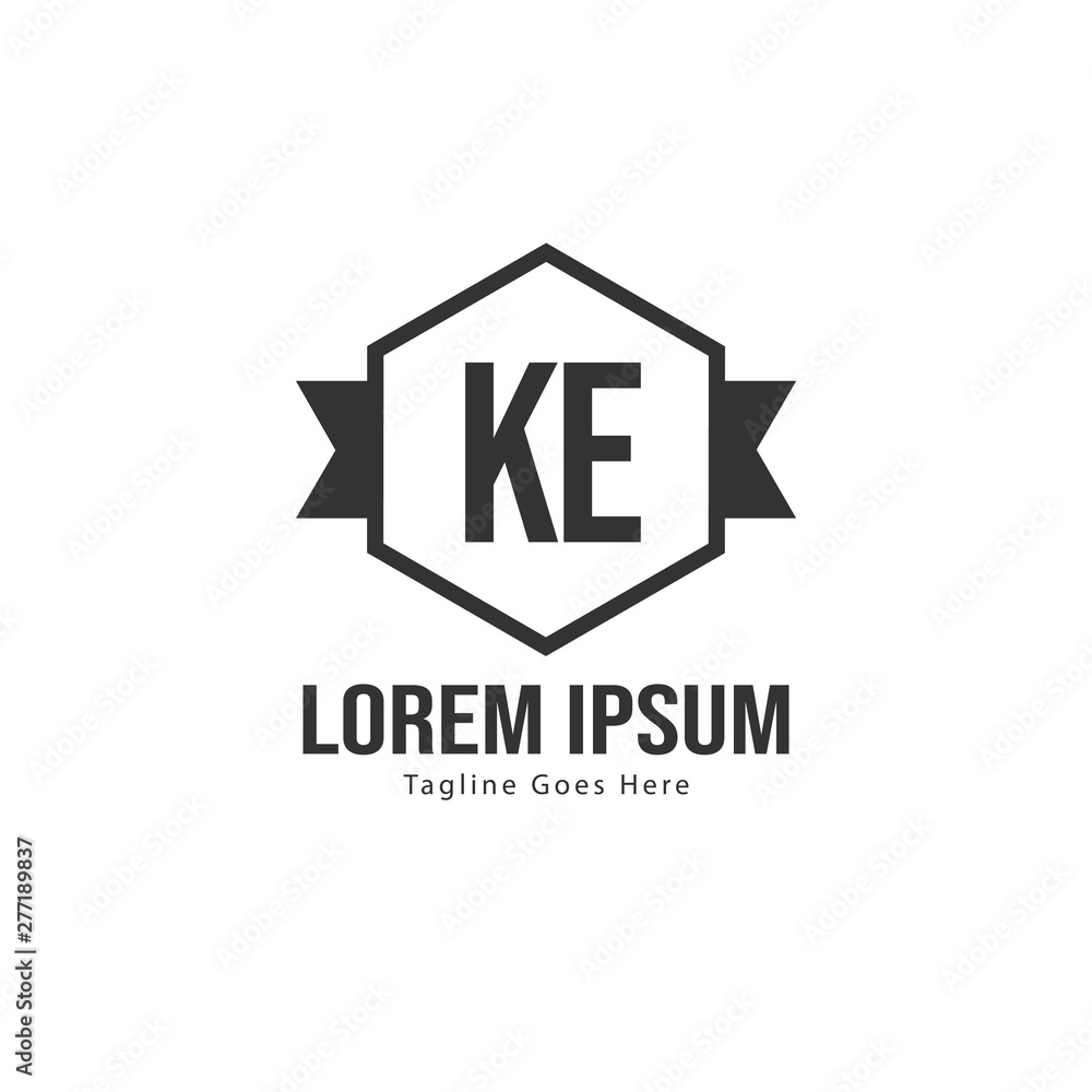 Initial KE logo template with modern frame. Minimalist KE letter logo vector illustration Initial KE logo template with modern frame. Minimalist KE letter logo vector illustration