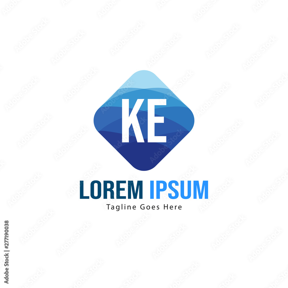 Initial KE logo template with modern frame. Minimalist KE letter logo vector illustration Initial KE logo template with modern frame. Minimalist KE letter logo vector illustration
