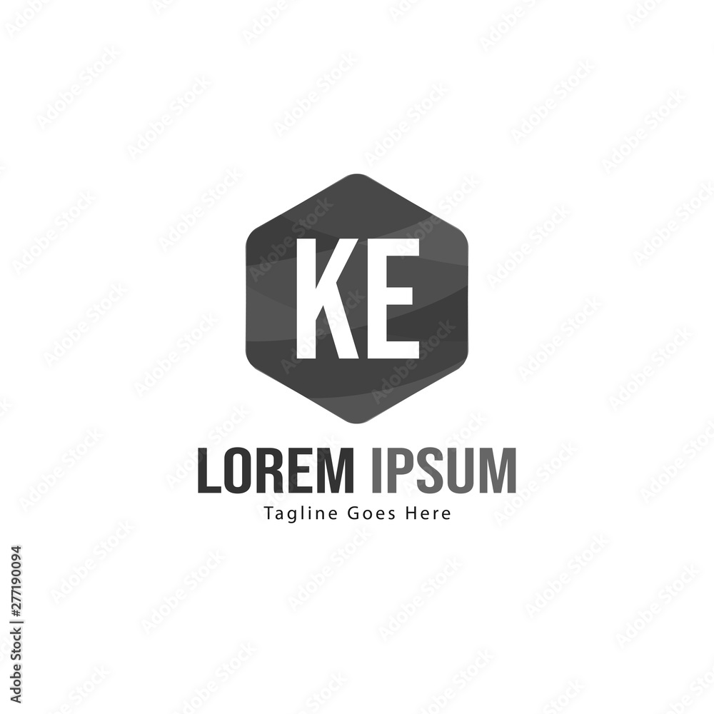 Initial KE logo template with modern frame. Minimalist KE letter logo vector illustration Initial KE logo template with modern frame. Minimalist KE letter logo vector illustration