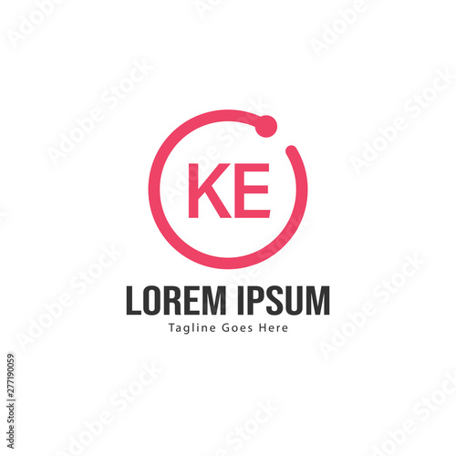 Free Download Initial KE logo template with modern frame. Minimalist KE letter logo vector illustration - GFXLoad