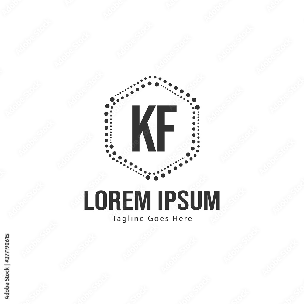 Fototapeta premium Initial KF logo template with modern frame. Minimalist KF letter logo vector illustration
