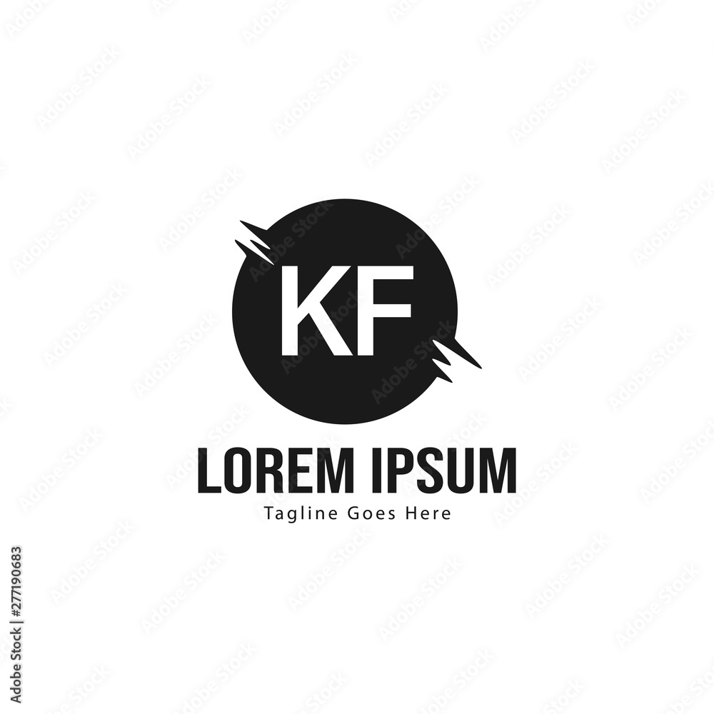 Initial KF logo template with modern frame. Minimalist KF letter logo vector illustration Initial KF logo template with modern frame. Minimalist KF letter logo vector illustration