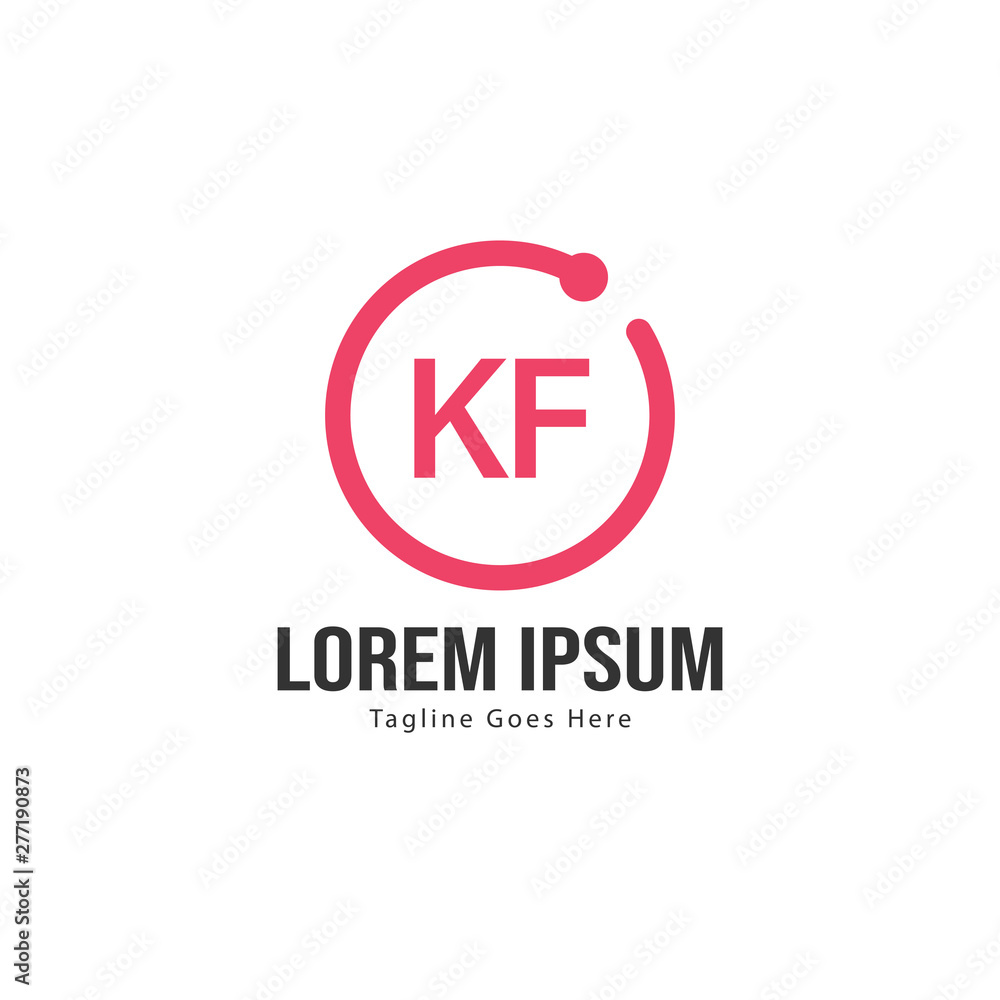 Initial KF logo template with modern frame. Minimalist KF letter logo vector illustration Initial KF logo template with modern frame. Minimalist KF letter logo vector illustration