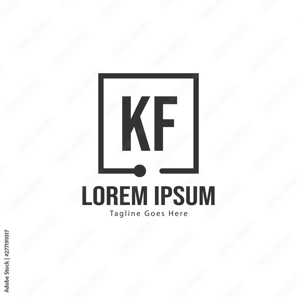Initial KF logo template with modern frame. Minimalist KF letter logo vector illustration Initial KF logo template with modern frame. Minimalist KF letter logo vector illustration