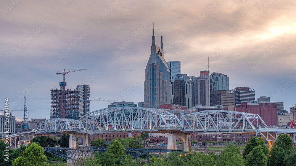 Nashville Skyline in the evening - street photography