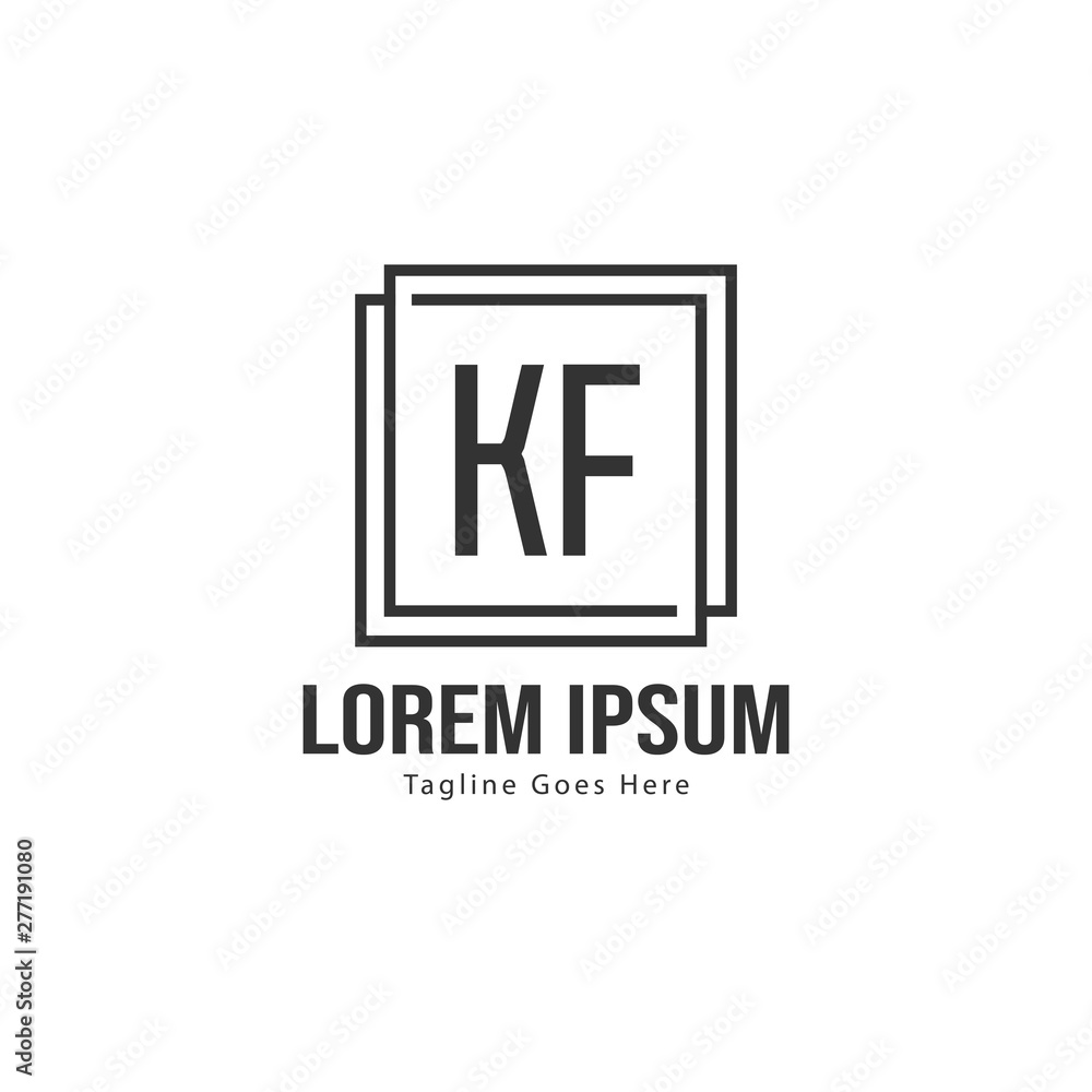Initial KF logo template with modern frame. Minimalist KF letter logo vector illustration Initial KF logo template with modern frame. Minimalist KF letter logo vector illustration