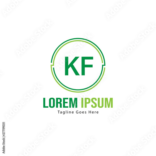Free Download Initial KF logo template with modern frame. Minimalist KF letter logo vector illustration - GFXLoad