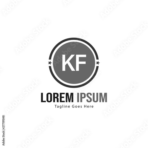 Free Download Initial KF logo template with modern frame. Minimalist KF letter logo vector illustration - GFXLoad