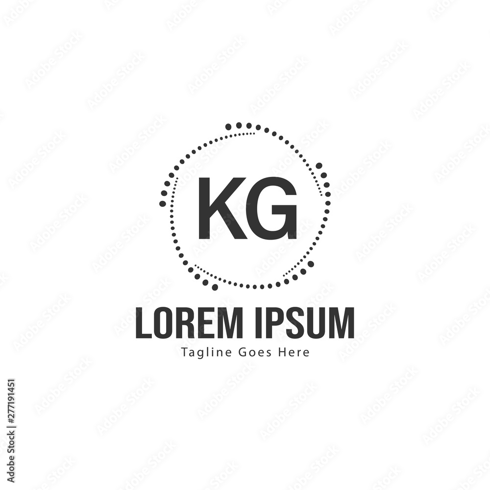Initial KG logo template with modern frame. Minimalist KG letter logo vector illustration Initial KG logo template with modern frame. Minimalist KG letter logo vector illustration
