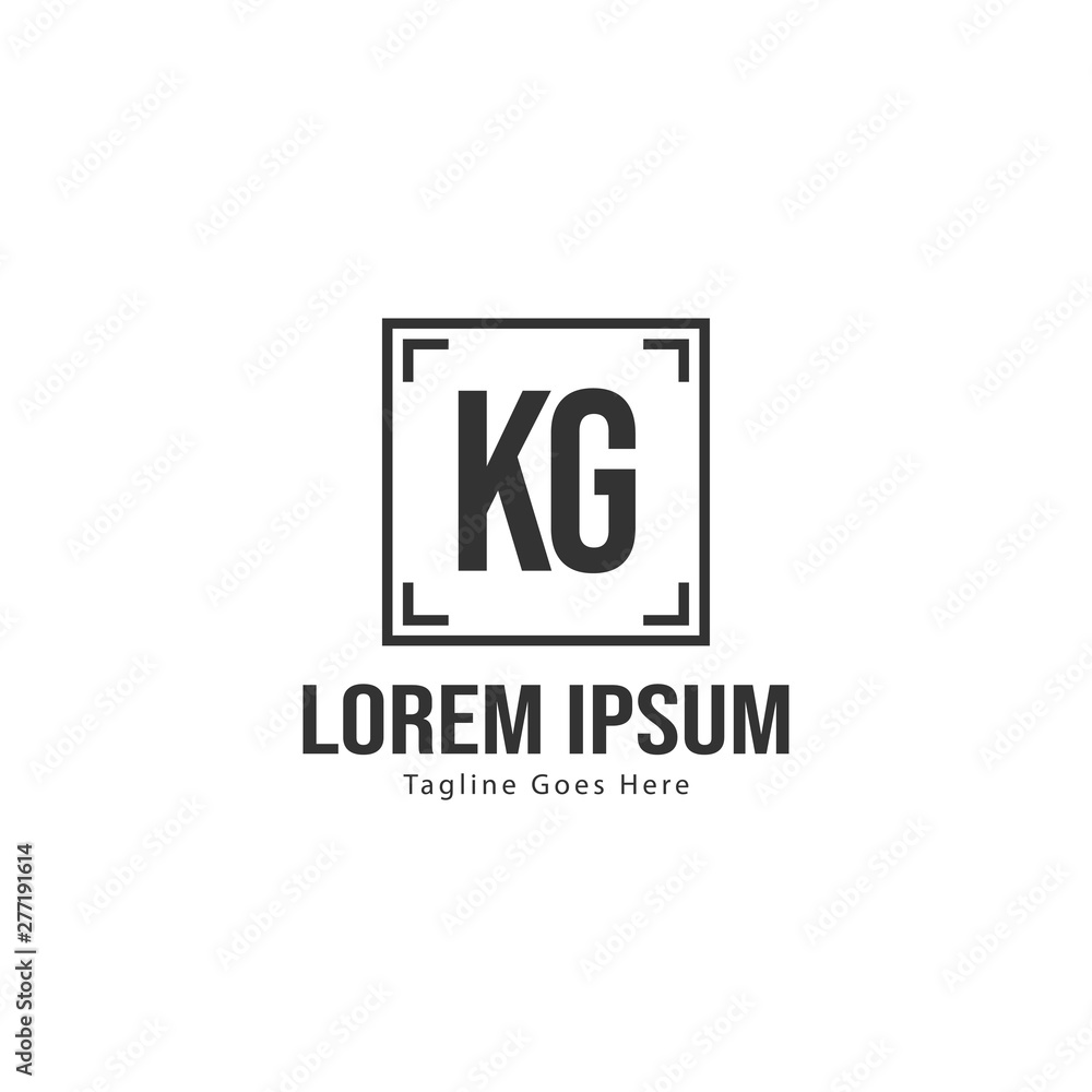 Initial KG logo template with modern frame. Minimalist KG letter logo vector illustration Initial KG logo template with modern frame. Minimalist KG letter logo vector illustration