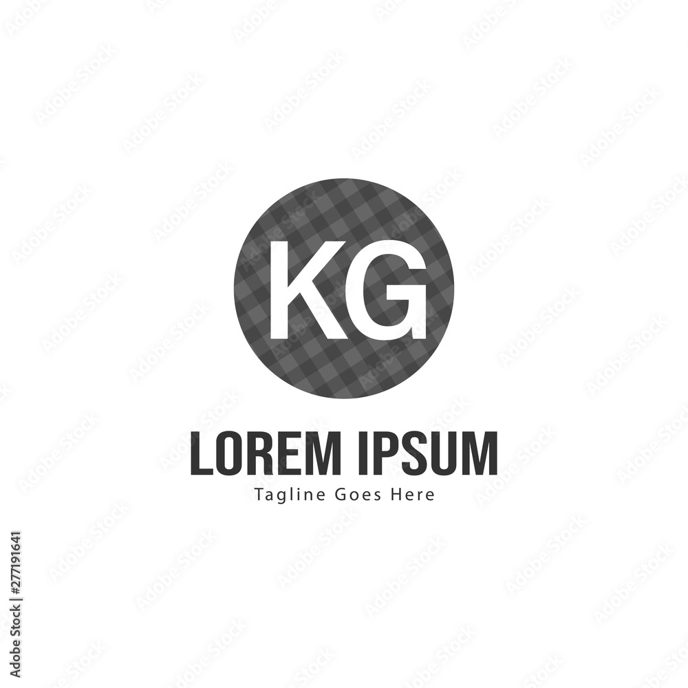 Initial KG logo template with modern frame. Minimalist KG letter logo vector illustration Initial KG logo template with modern frame. Minimalist KG letter logo vector illustration