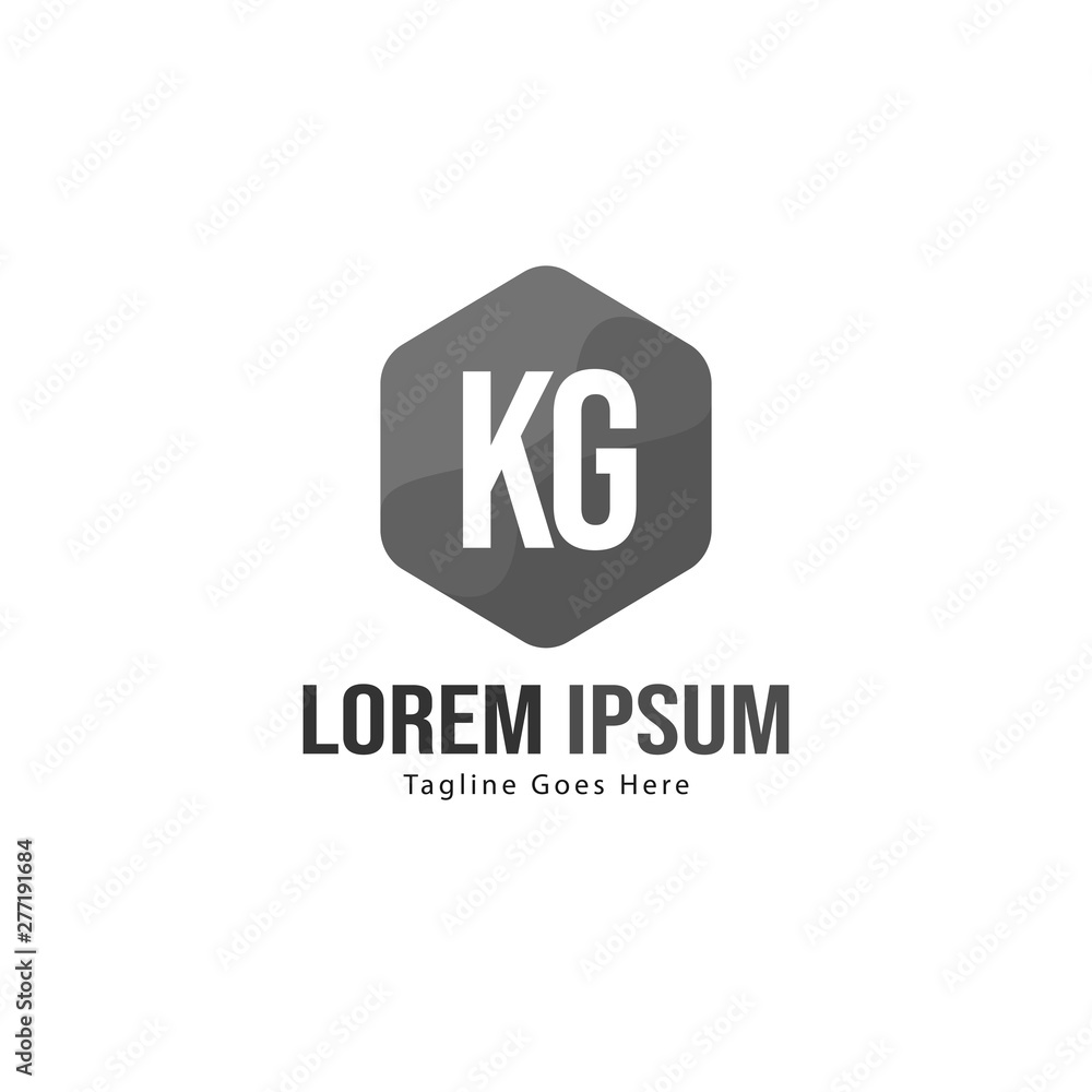 Initial KG logo template with modern frame. Minimalist KG letter logo vector illustration Initial KG logo template with modern frame. Minimalist KG letter logo vector illustration
