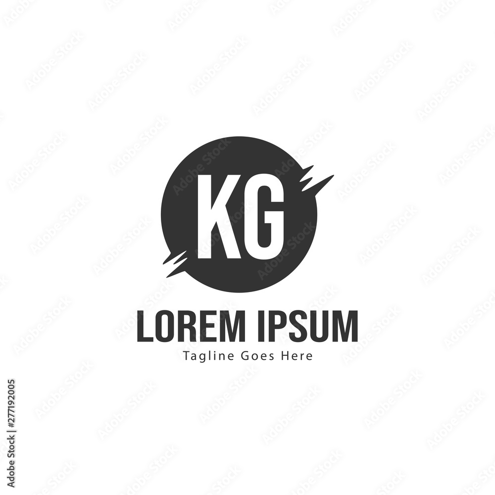 Initial KG logo template with modern frame. Minimalist KG letter logo vector illustration Initial KG logo template with modern frame. Minimalist KG letter logo vector illustration