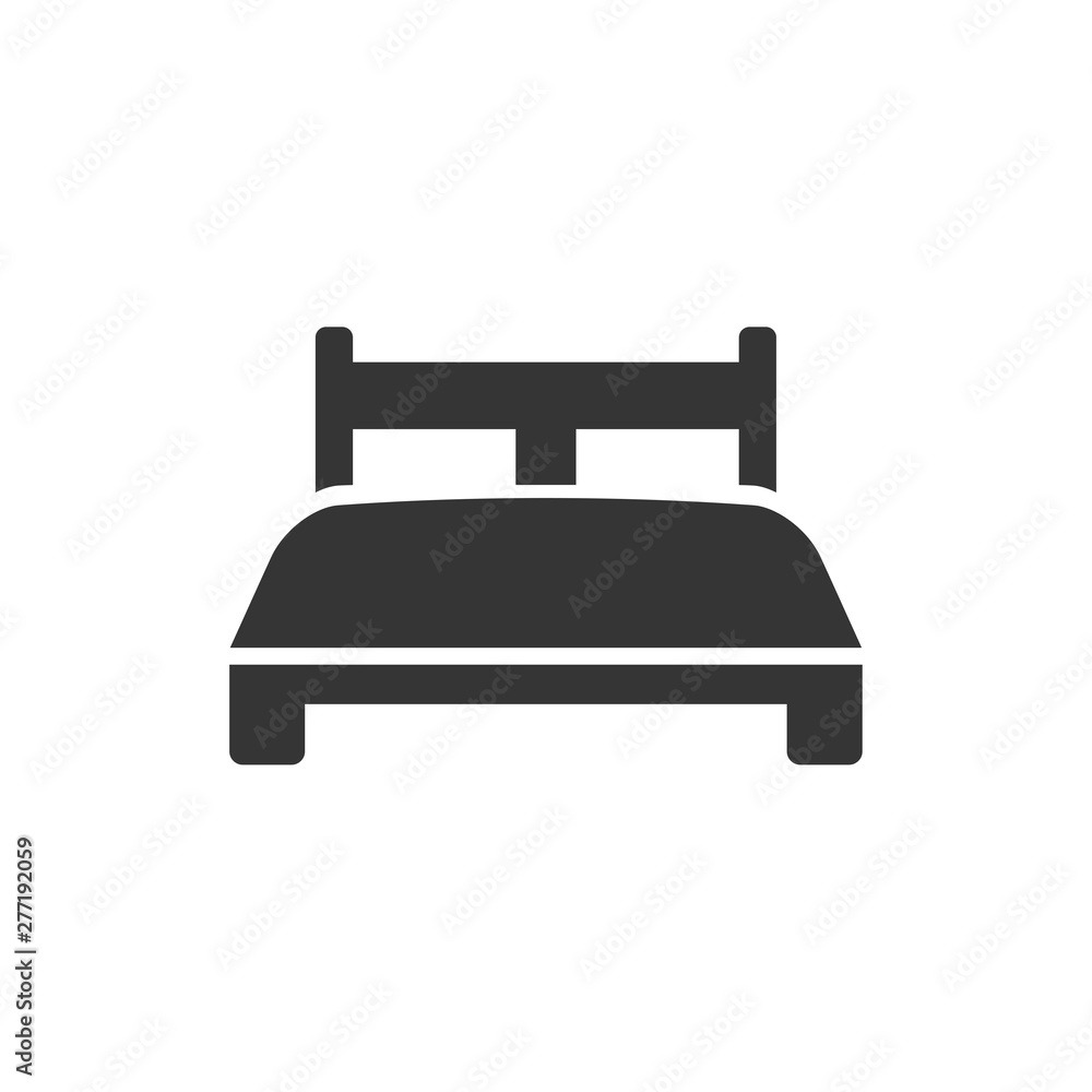 Bed icon template black color editable. Double bed symbol vector sign isolated on white background. Simple logo vector illustration for graphic and web design. Bed icon template black color editable. Double bed symbol vector sign isolated on white background. Simple logo vector illustration for graphic and web design.