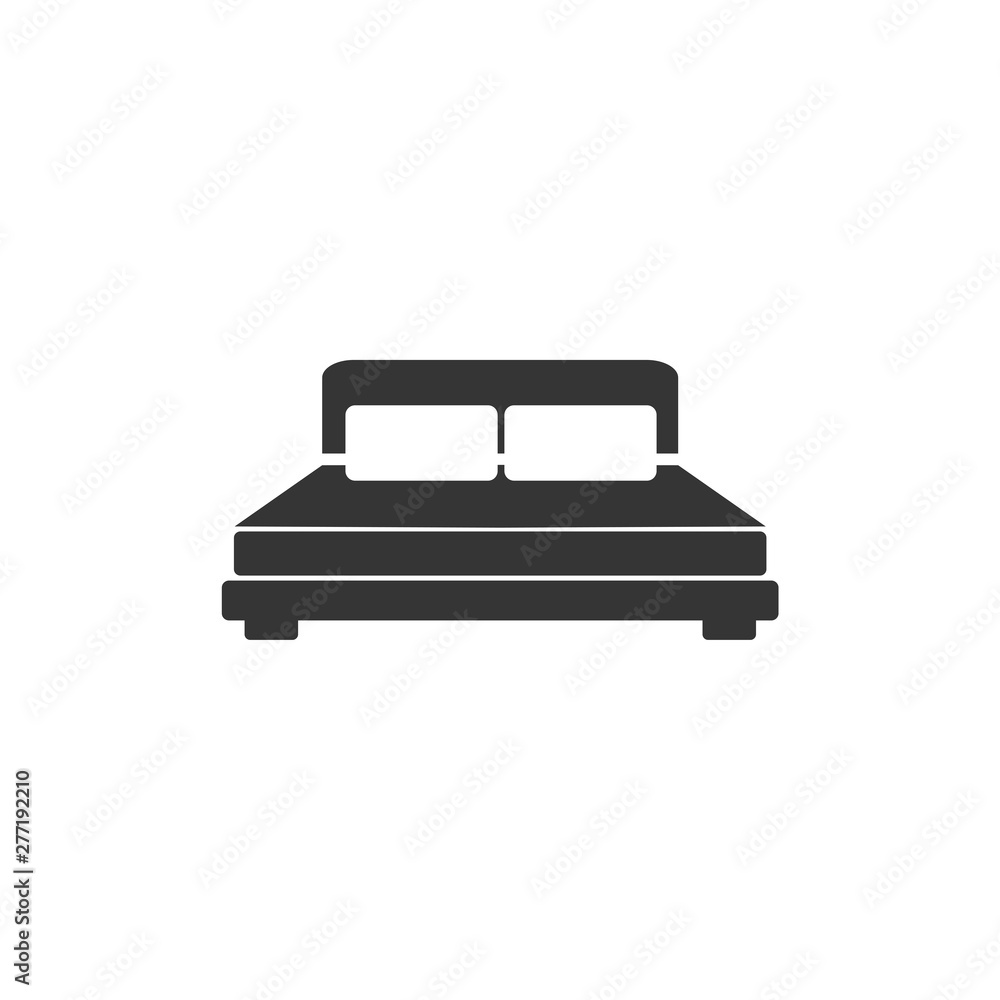 Bed icon template black color editable. Double bed symbol vector sign isolated on white background. Simple logo vector illustration for graphic and web design. Bed icon template black color editable. Double bed symbol vector sign isolated on white background. Simple logo vector illustration for graphic and web design.