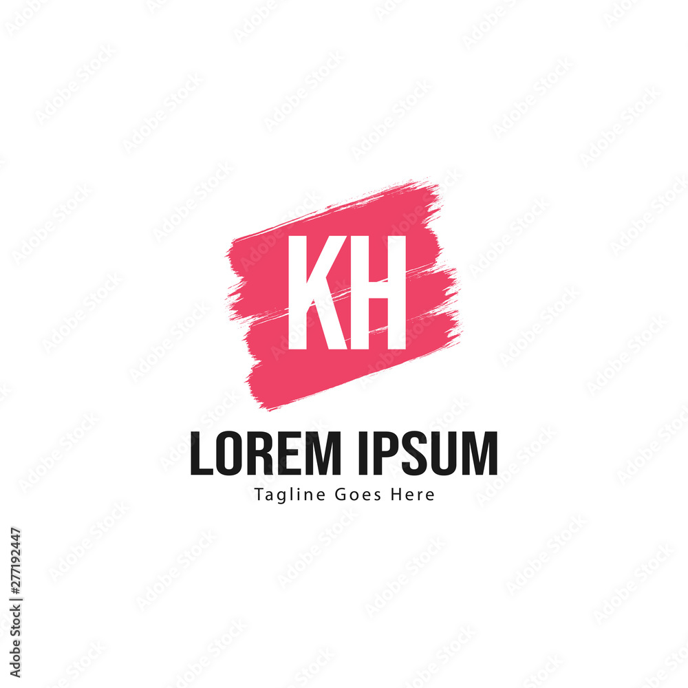 Obraz premium Initial KH logo template with modern frame. Minimalist KH letter logo vector illustration