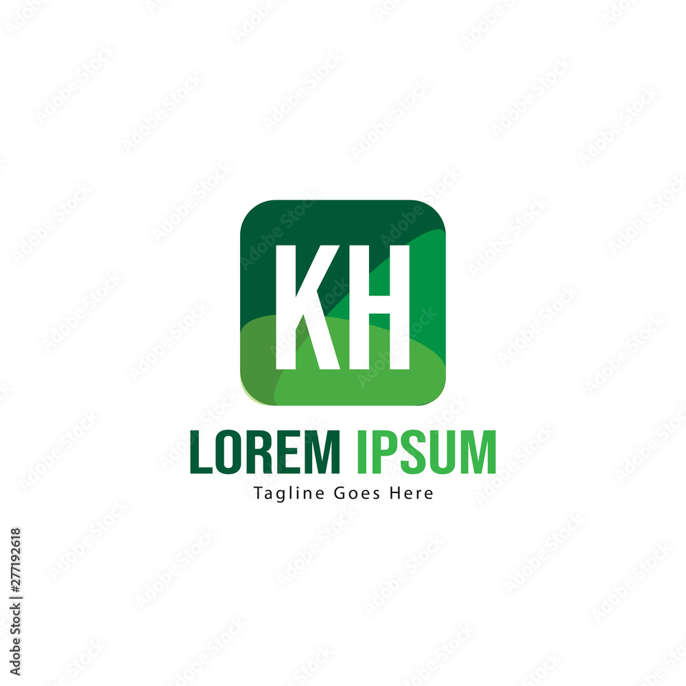 Fototapeta premium Initial KH logo template with modern frame. Minimalist KH letter logo vector illustration