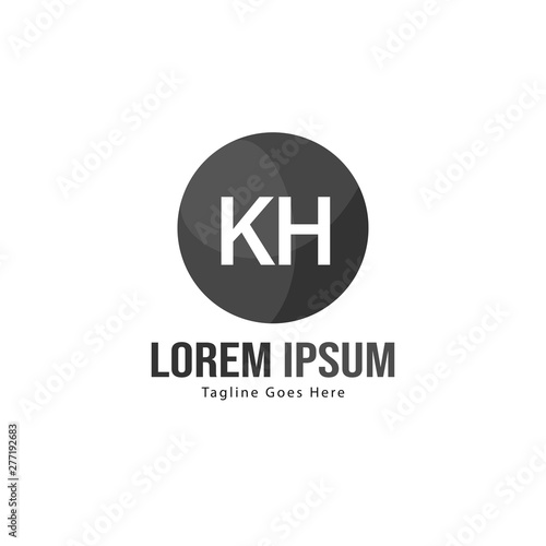 Free Download Initial KH logo template with modern frame. Minimalist KH letter logo vector illustration - GFXLoad