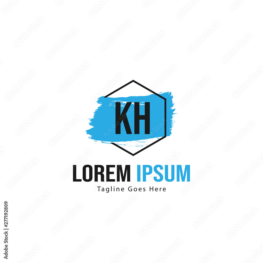 Initial KH logo template with modern frame. Minimalist KH letter logo vector illustration Initial KH logo template with modern frame. Minimalist KH letter logo vector illustration