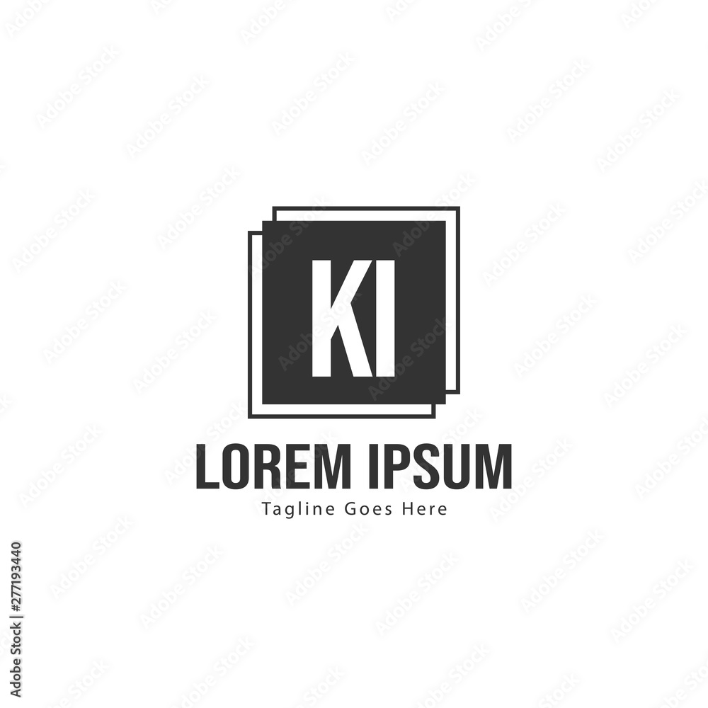 Initial KI logo template with modern frame. Minimalist KI letter logo vector illustration Initial KI logo template with modern frame. Minimalist KI letter logo vector illustration