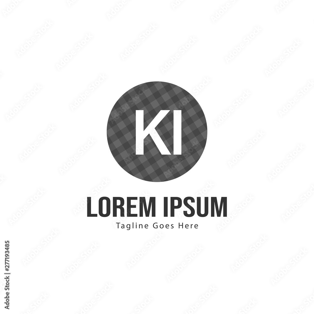 Initial KI logo template with modern frame. Minimalist KI letter logo vector illustration Initial KI logo template with modern frame. Minimalist KI letter logo vector illustration