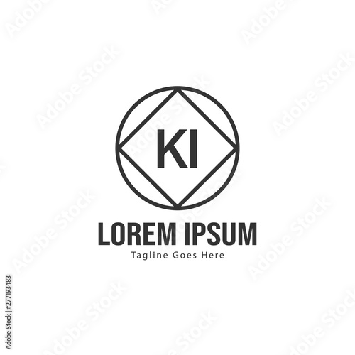 Free Download Initial KI logo template with modern frame. Minimalist KI letter logo vector illustration - GFXLoad