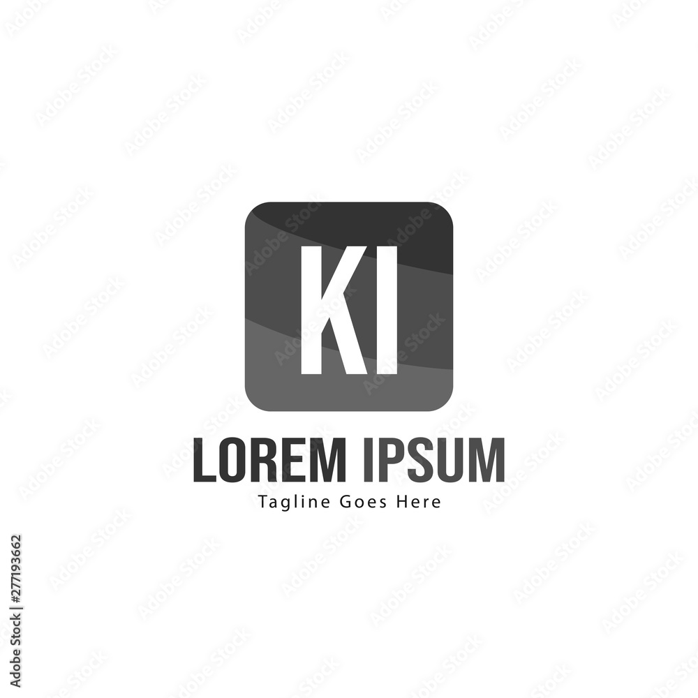 Initial KI logo template with modern frame. Minimalist KI letter logo vector illustration Initial KI logo template with modern frame. Minimalist KI letter logo vector illustration