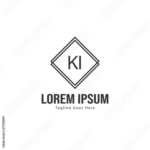 Free Download Initial KI logo template with modern frame. Minimalist KI letter logo vector illustration - GFXLoad