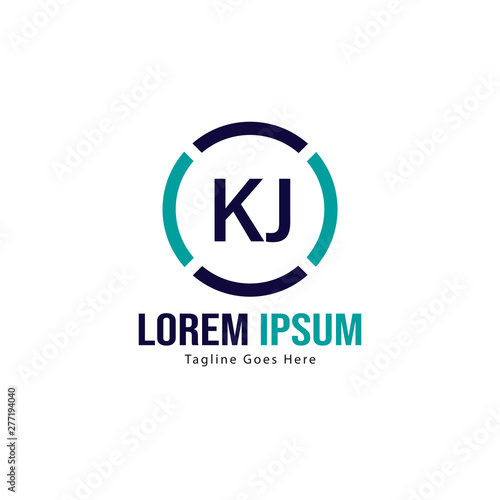Free Download Initial KJ logo template with modern frame. Minimalist KJ letter logo vector illustration - GFXLoad