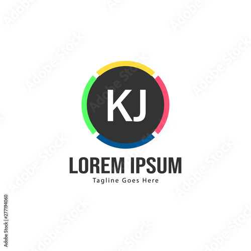 Free Download Initial KJ logo template with modern frame. Minimalist KJ letter logo vector illustration - GFXLoad