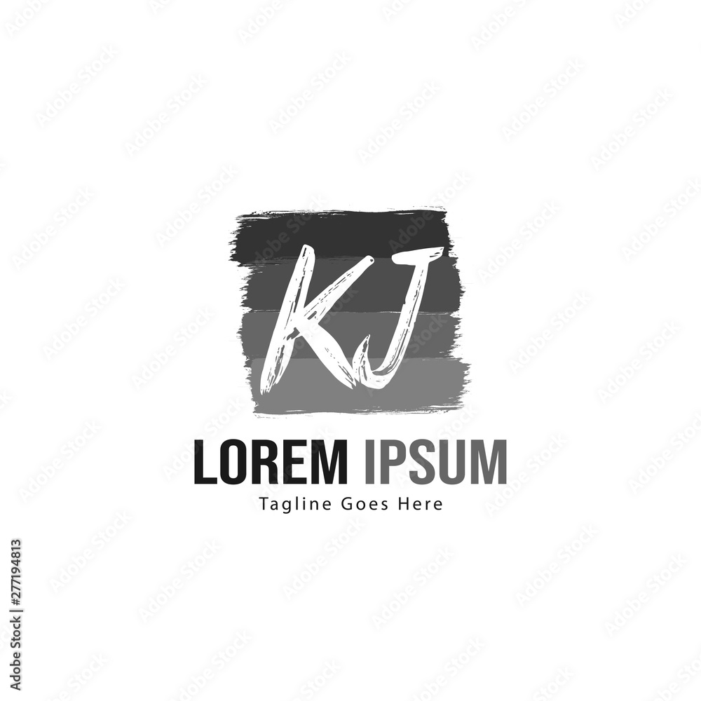 Initial KJ logo template with modern frame. Minimalist KJ letter logo vector illustration Initial KJ logo template with modern frame. Minimalist KJ letter logo vector illustration