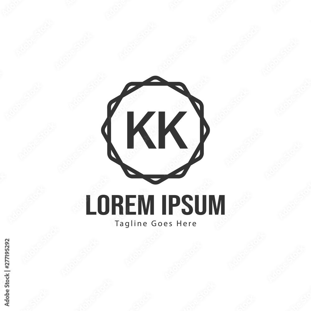 Fototapeta premium Initial KK logo template with modern frame. Minimalist KK letter logo vector illustration