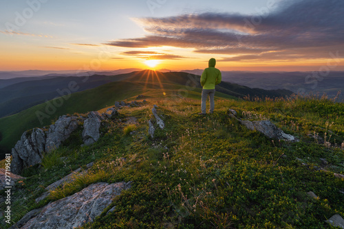 Summer landscape of the Ukrainian Carpathian Mountains, including the Borzhava Range.