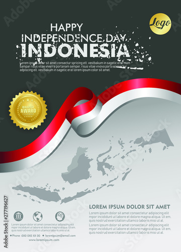 Indonesia happy National Day background template for a poster leaflet and brochure