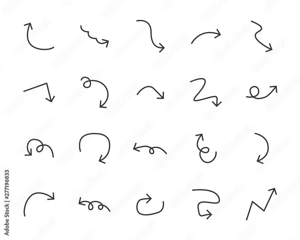 set of arrow line icons set of arrow line icons