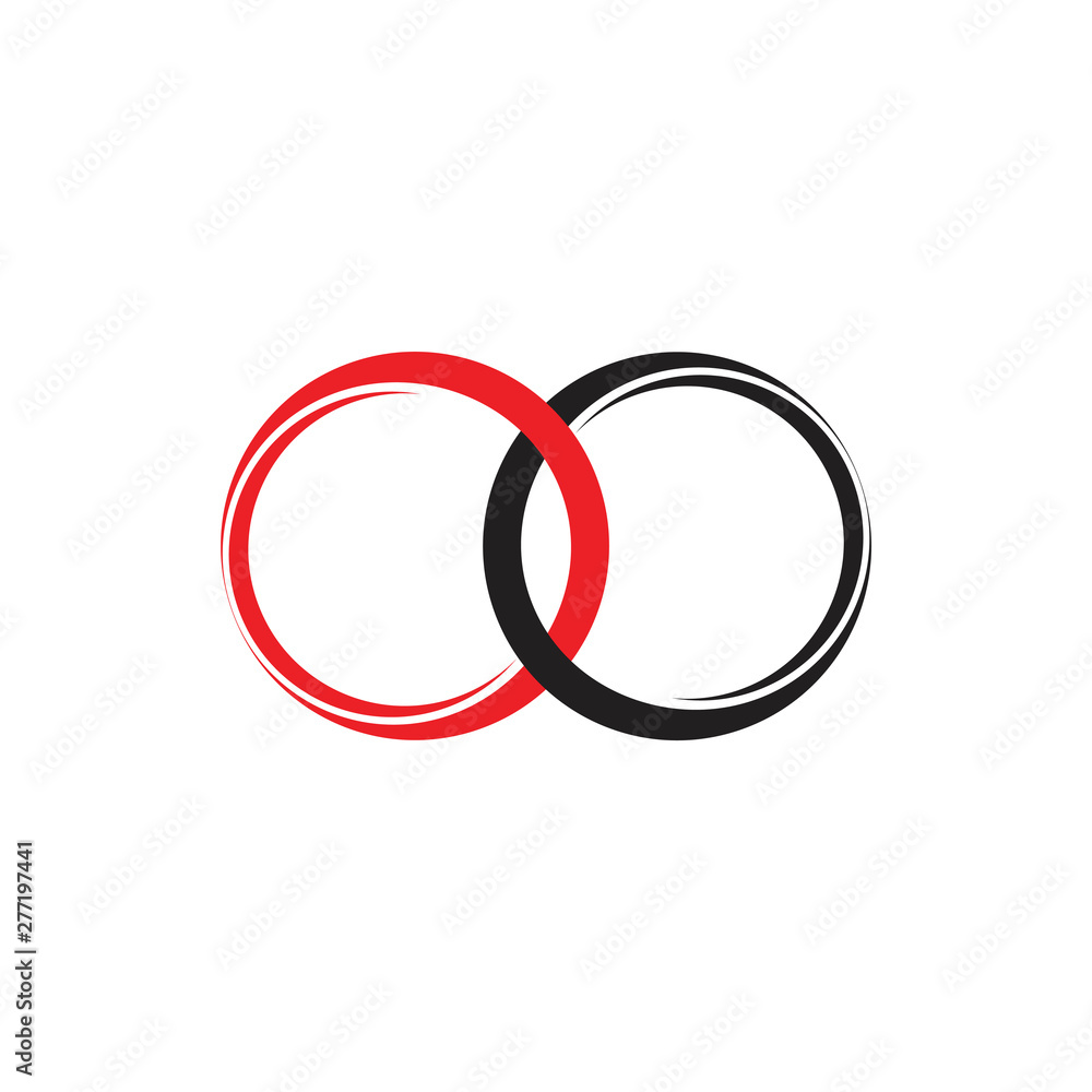 linked rings 3d logo vector linked rings 3d logo vector