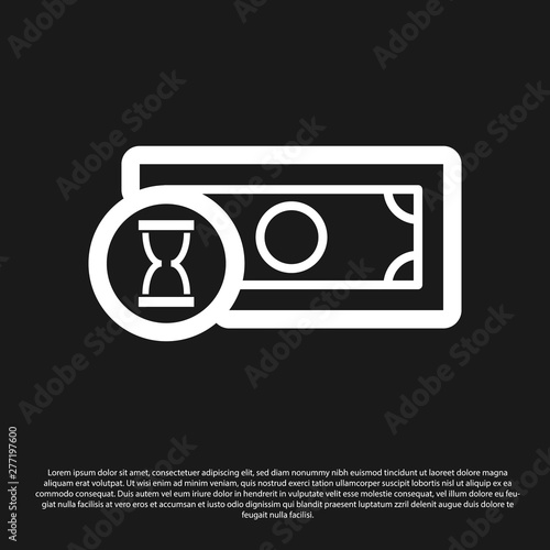 Black Fast payments icon isolated on black background. Fast money transfer payment. Financial services, fast loan, time is money, cash back concept. Vector Illustration