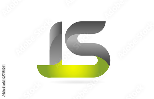 green black alphabet letter JS J S combination logo icon design