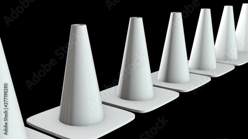 Wallpaper Mural Traffic cone. Road sign 3d render video available in 4k FullHD and HD render footage. Under construction concept. Torontodigital.ca