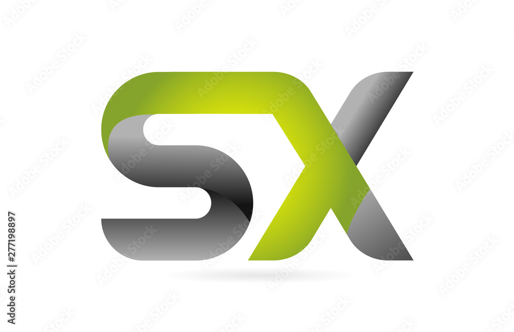 green black alphabet letter SX S X combination logo icon design green black alphabet letter SX S X combination logo icon design