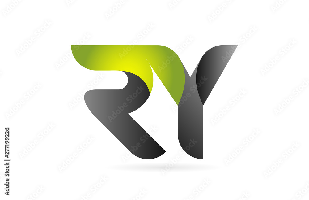 green black alphabet letter RY R Y combination logo icon design green black alphabet letter RY R Y combination logo icon design