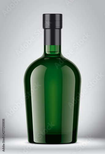 Glass bottle mockup. With foil version