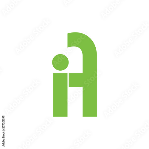 Vászonkép letter ia ai geometric logo vector
