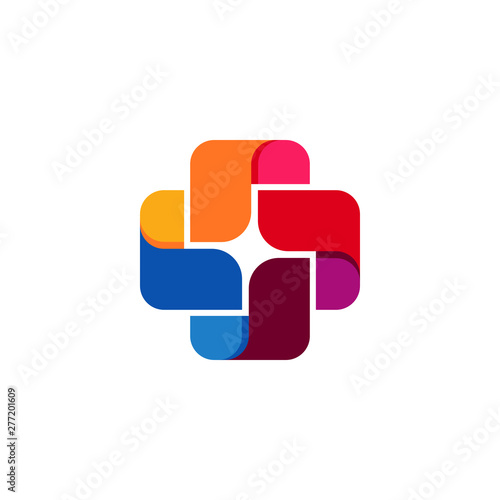 Colorful Cross Medical Healthcare Pharmacy Logo Vector