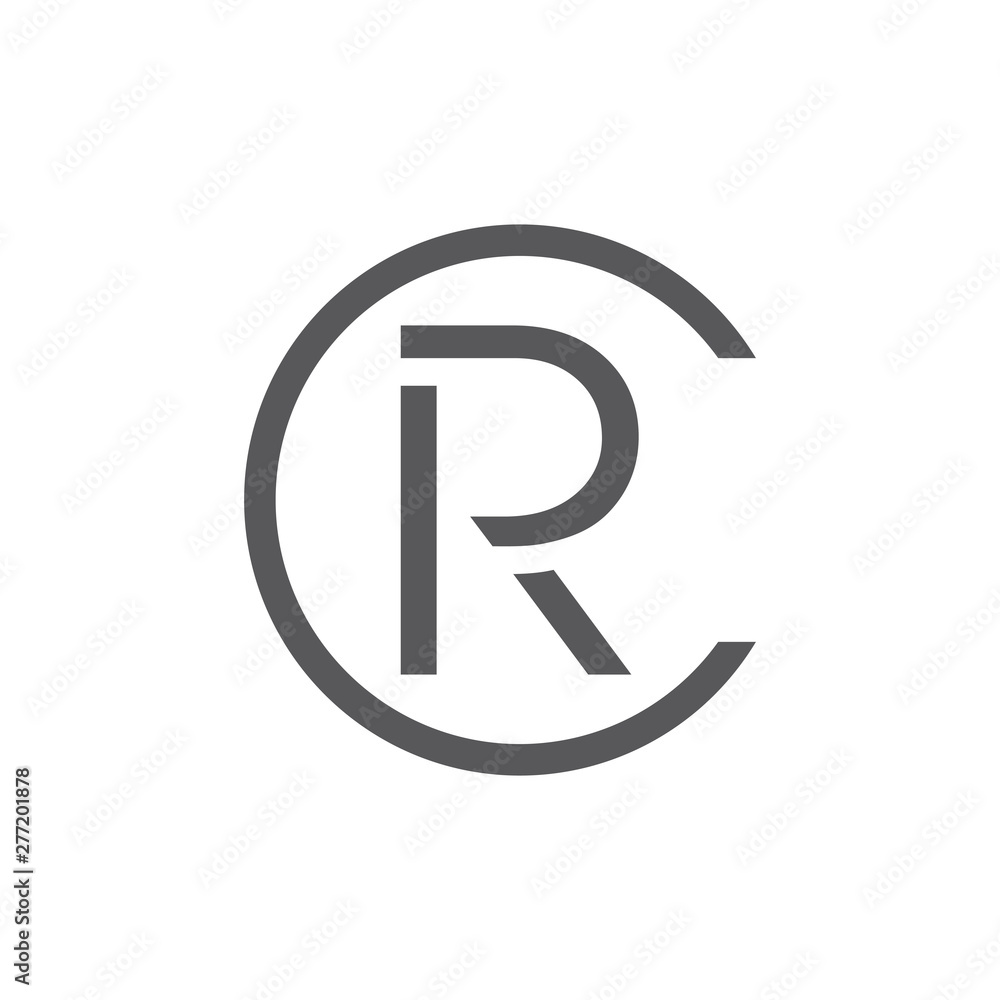 letter cr simple geometric line logo vector letter cr simple geometric line logo vector