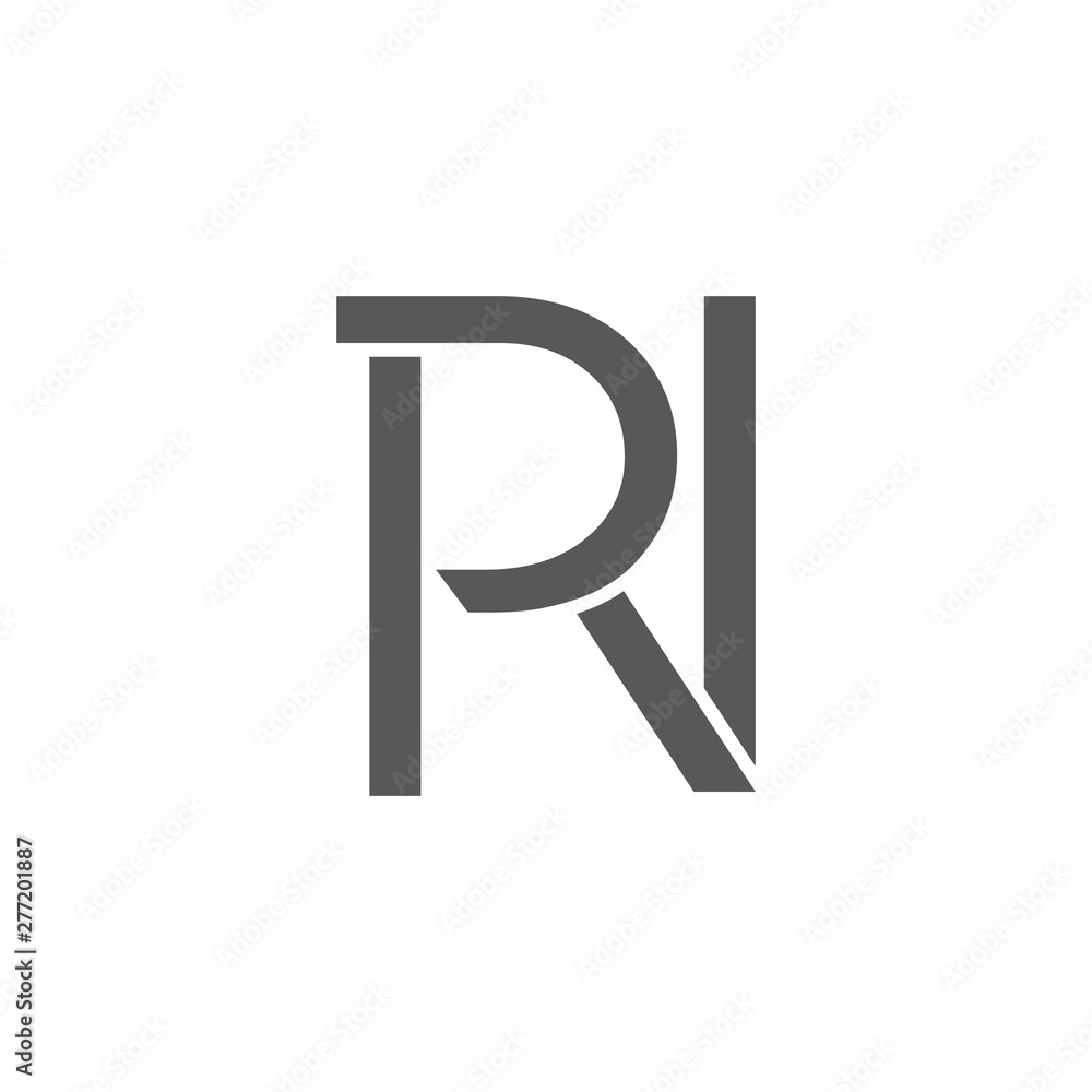 letter ri simple geometric logo vector letter ri simple geometric logo vector