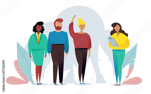 Company for list. Choice of people. Lecture. Business concept, partnership concept.