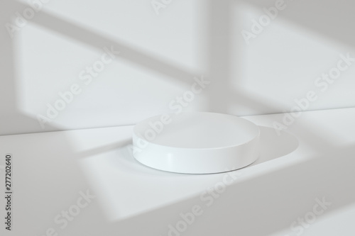 the platform for product presentation in a empty room, 3d rendering